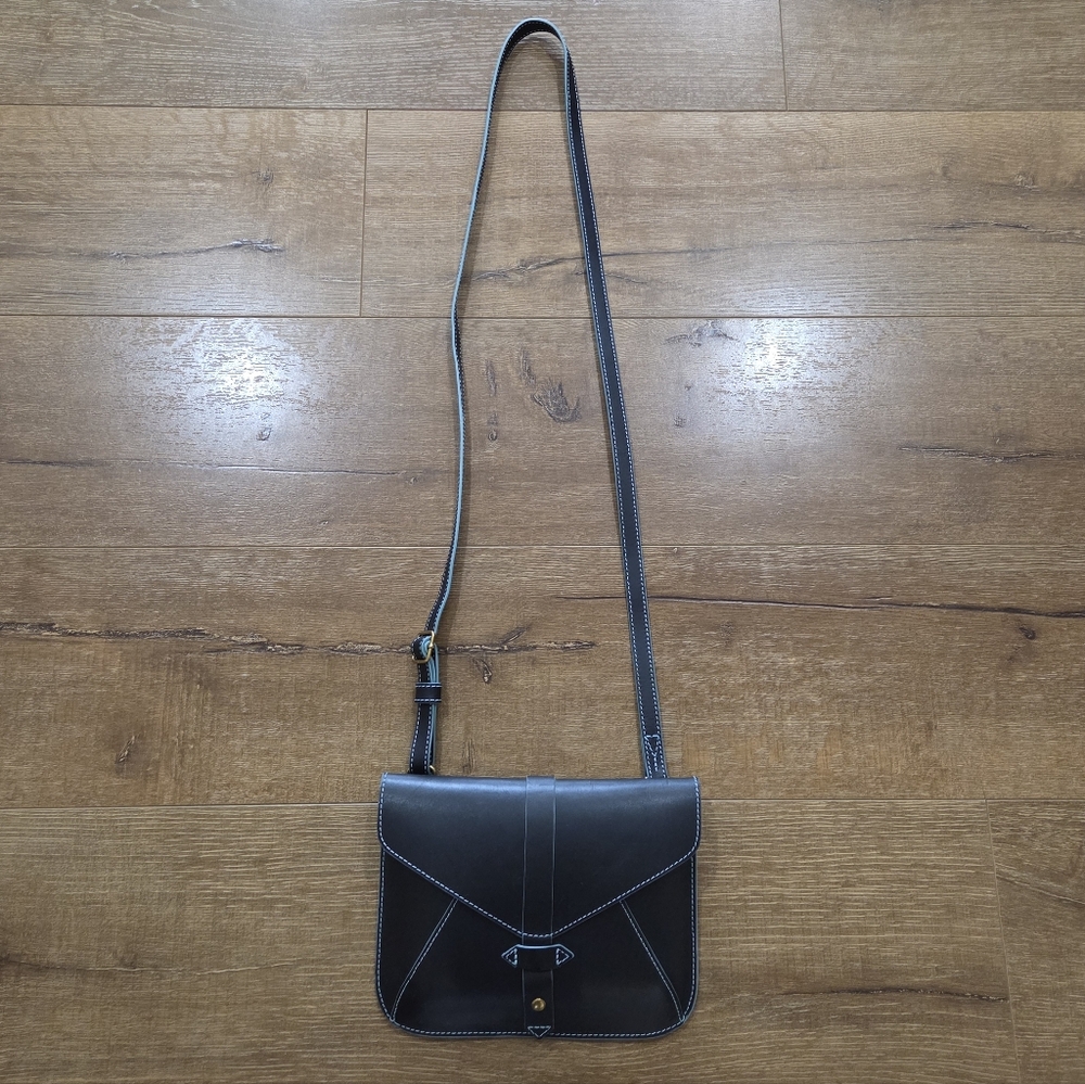 IIIBeCa Joy Gryson Black Structure Leather Crossbody Bag Minimal Quiet Luxury